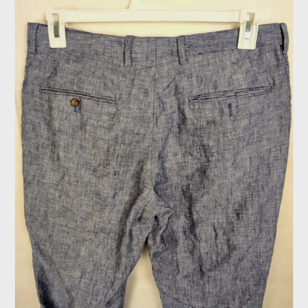 J.Crew blue Thompson Slim fit linen pants Size 32/30 Classic Preppy Coastal